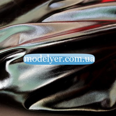 Ткань Кожзам зеркальный (черный)